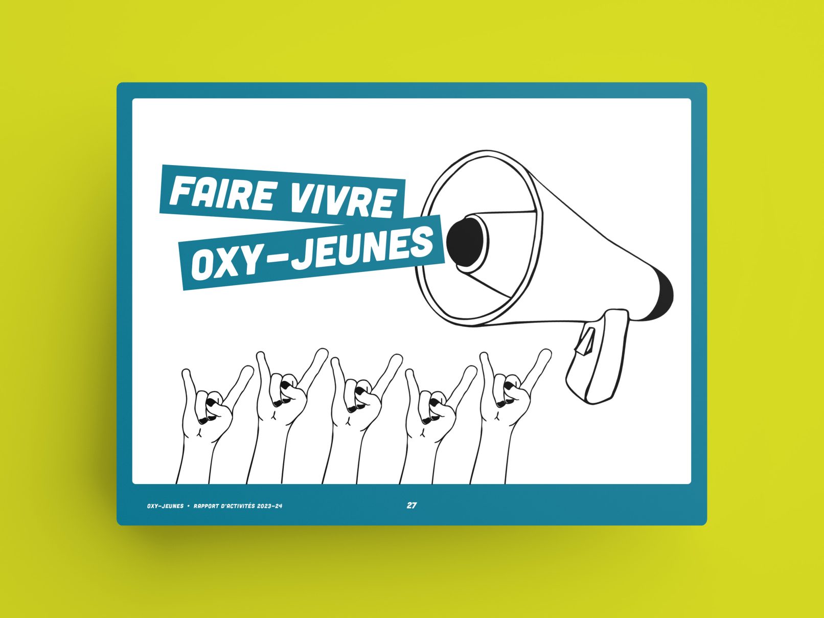 Rapport annuel Oxy-Jeunes 2024, design par Sophie Ouch