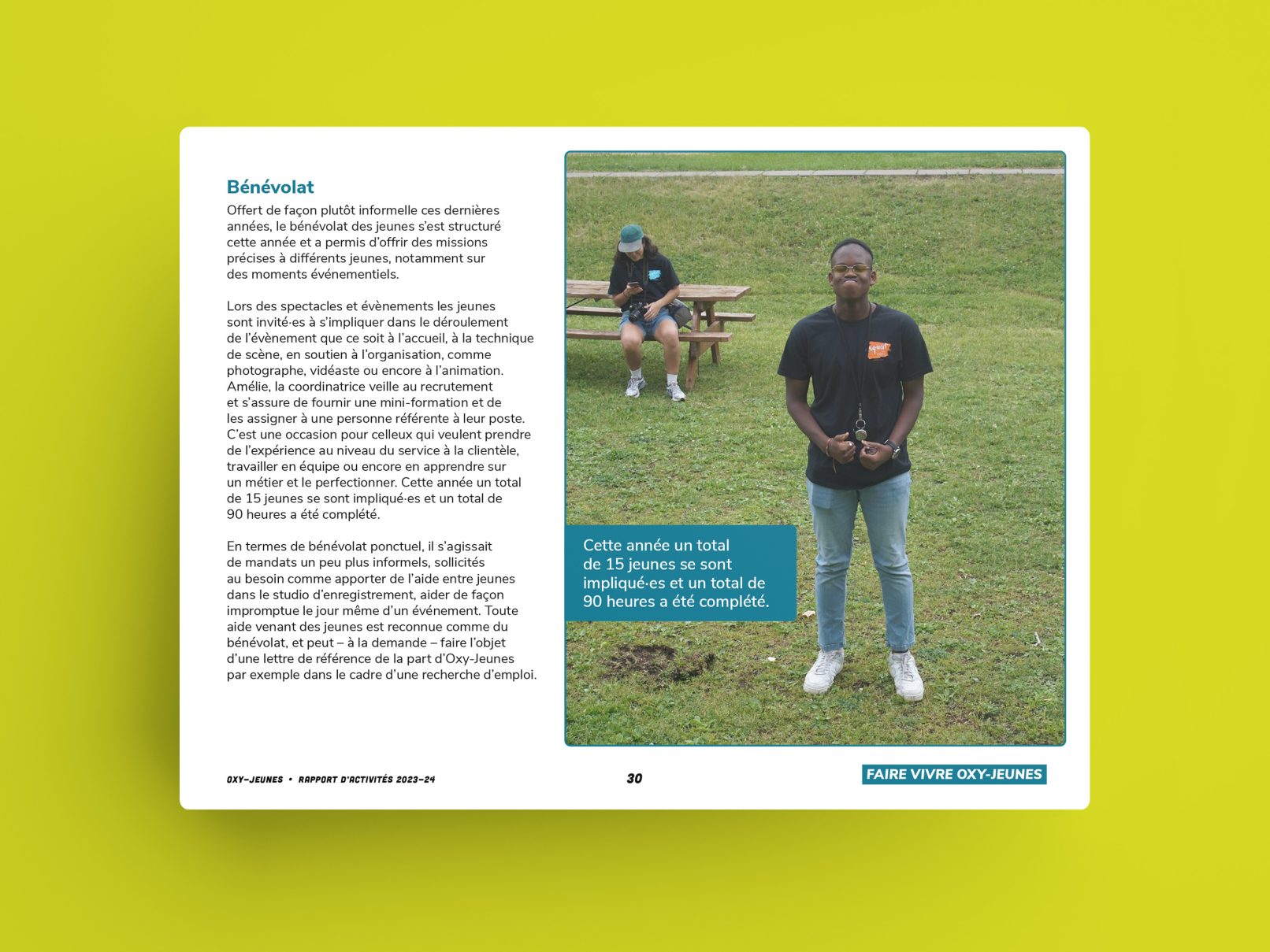 Rapport annuel Oxy-Jeunes 2024, design par Sophie Ouch