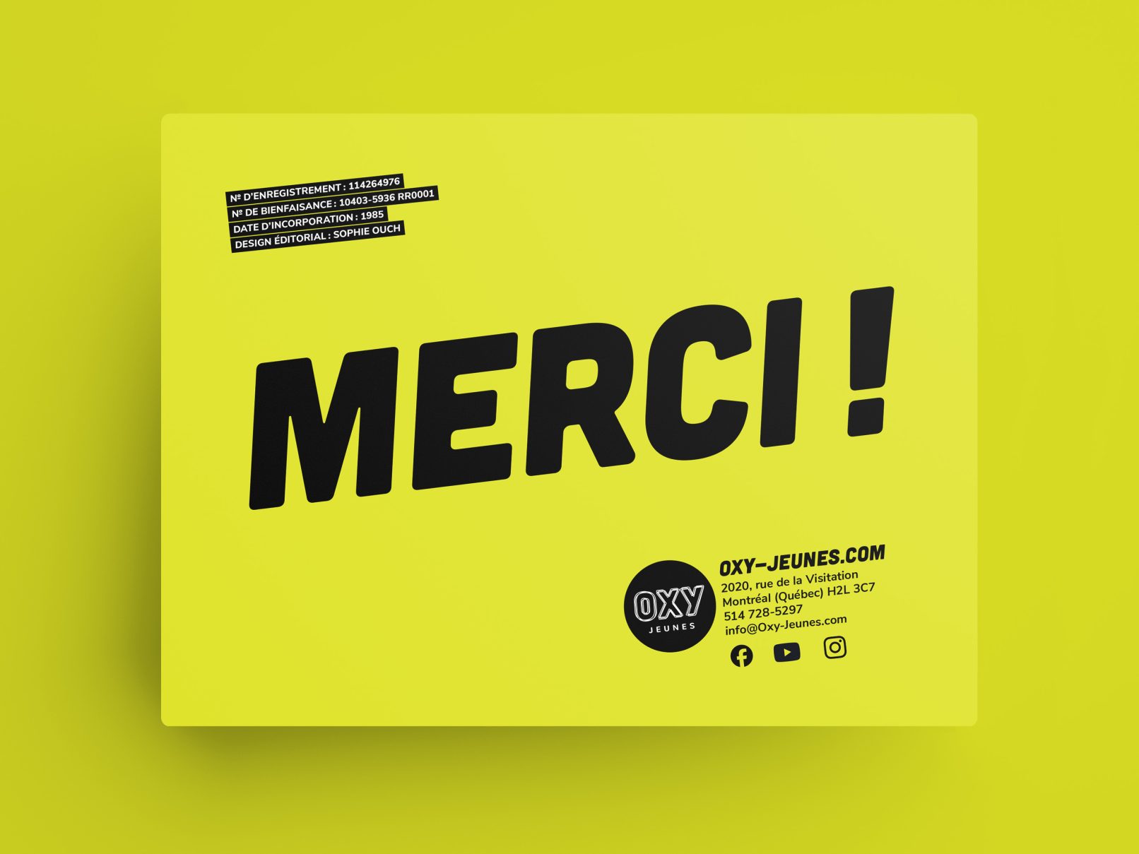 Rapport annuel Oxy-Jeunes 2024, design par Sophie Ouch