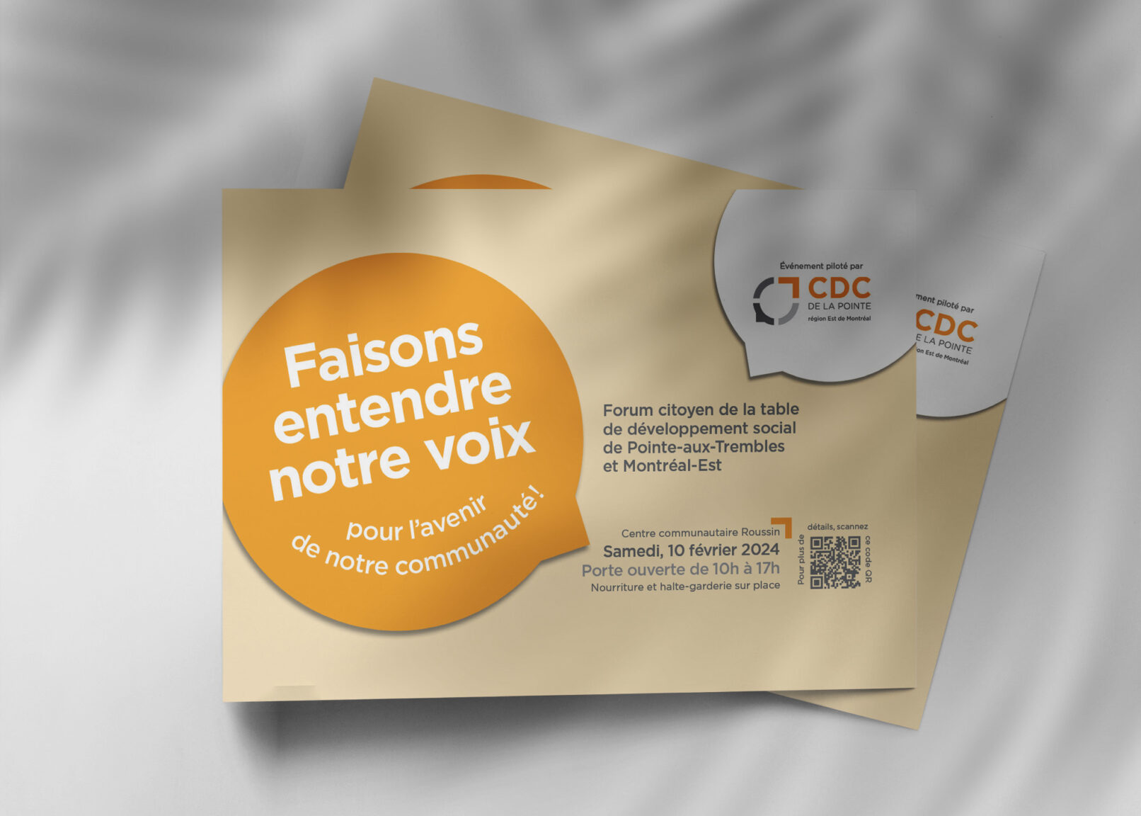 Flyer du forum citoyen piloté par le CDC de la Pointe
