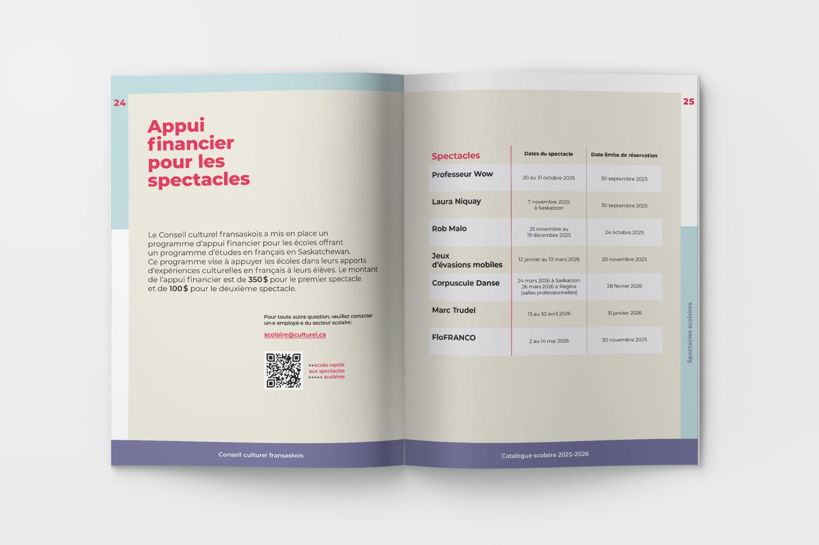 Catalogue scolaire 25-26 du Conseil culturel fransaskois par Sophie Ouch