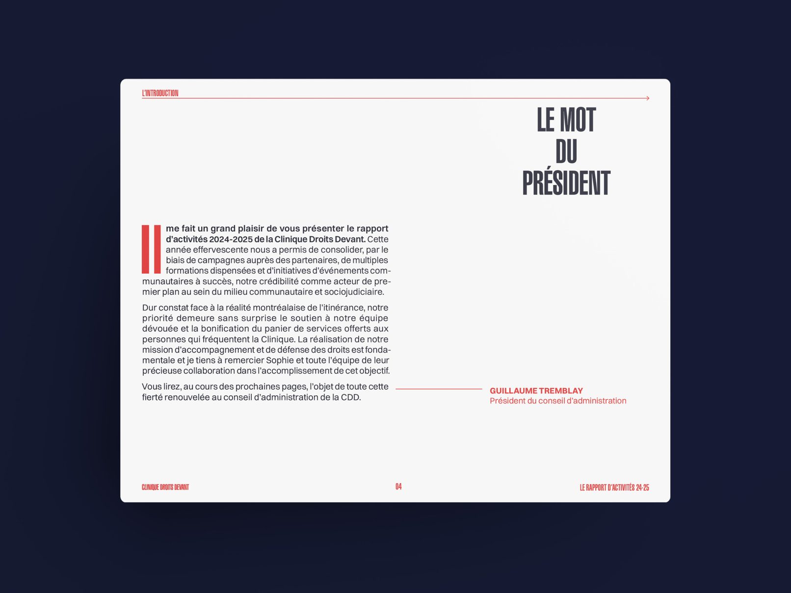 Rapport annuel de la Clinique Droits devant