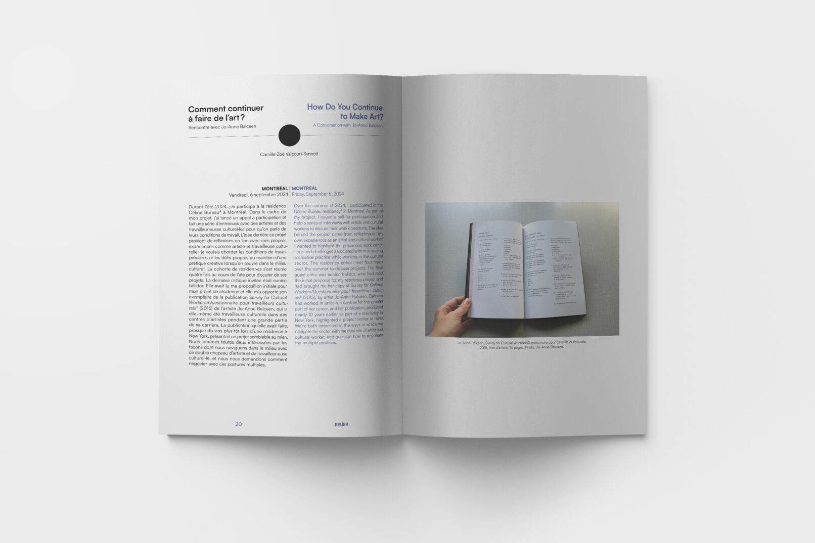 pages layout of Relier book