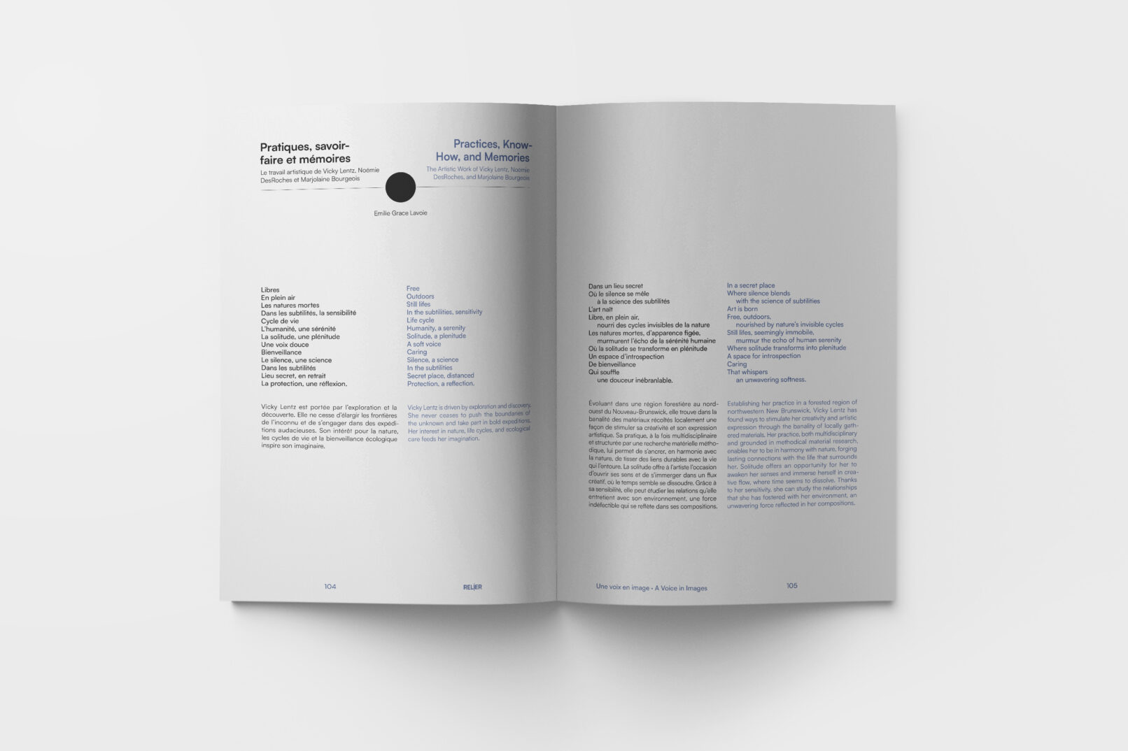 pages layout of Relier book