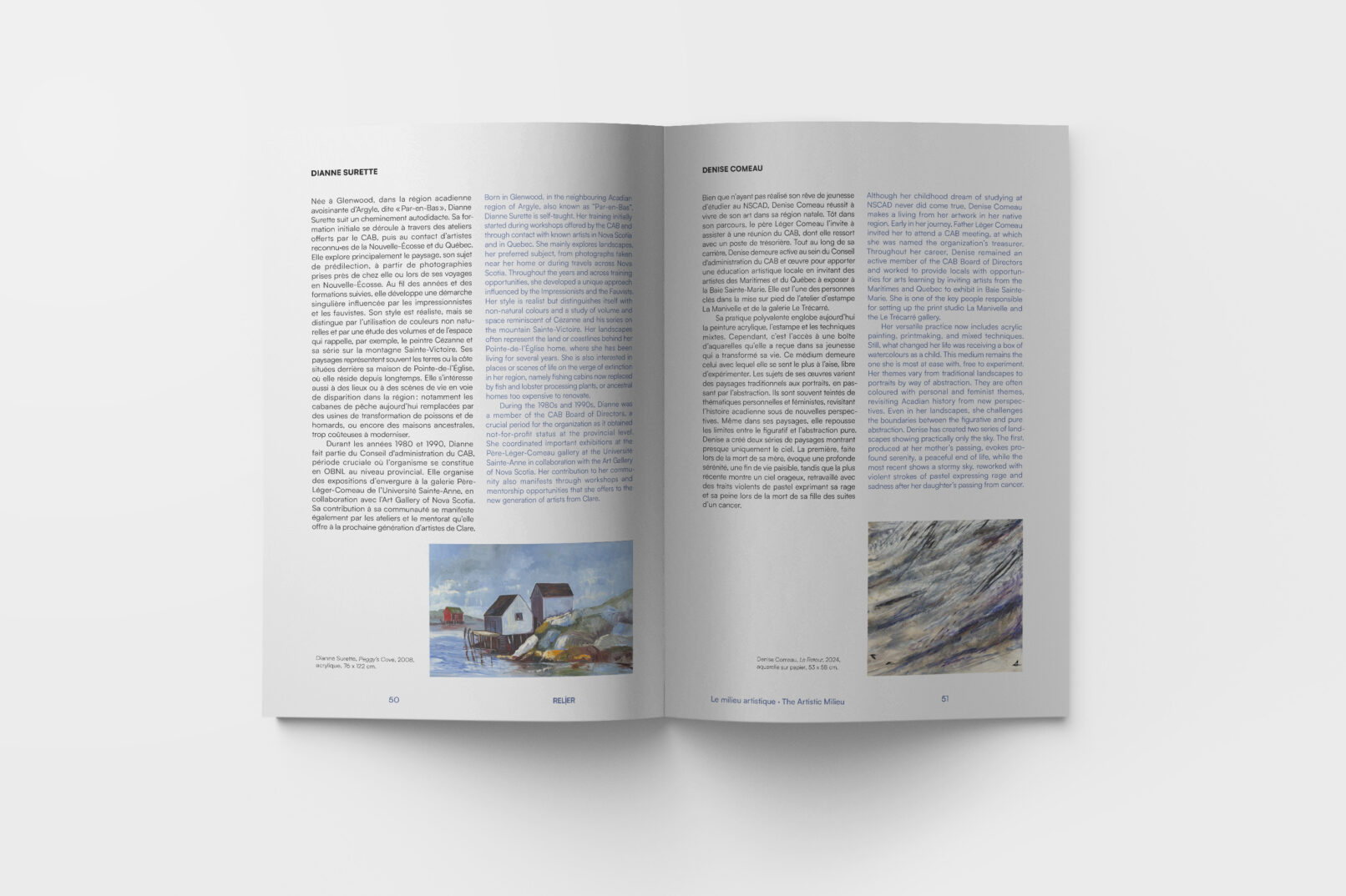 pages layout of Relier book