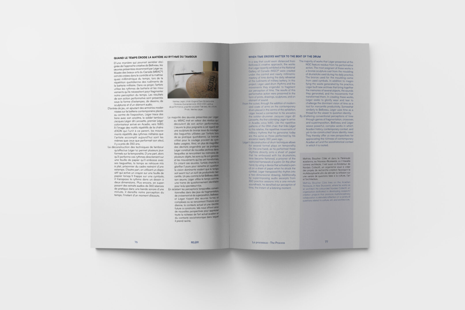 pages layout of Relier book