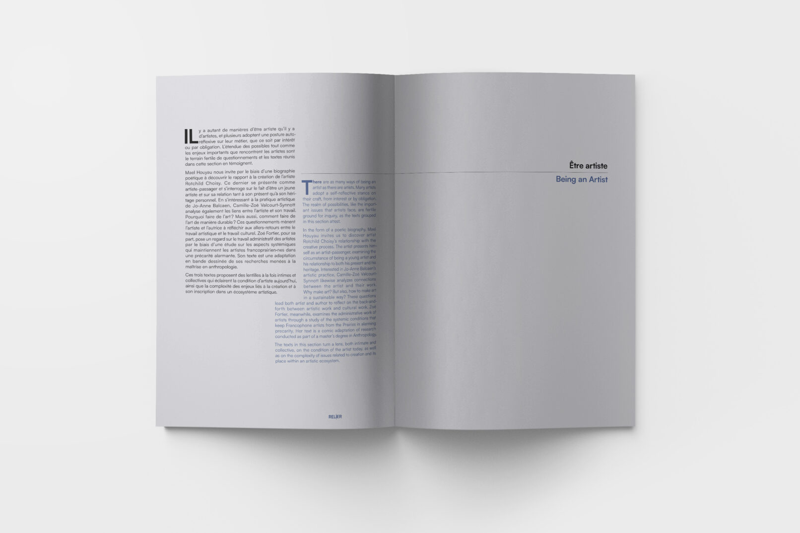 inside pages layout of Relier book